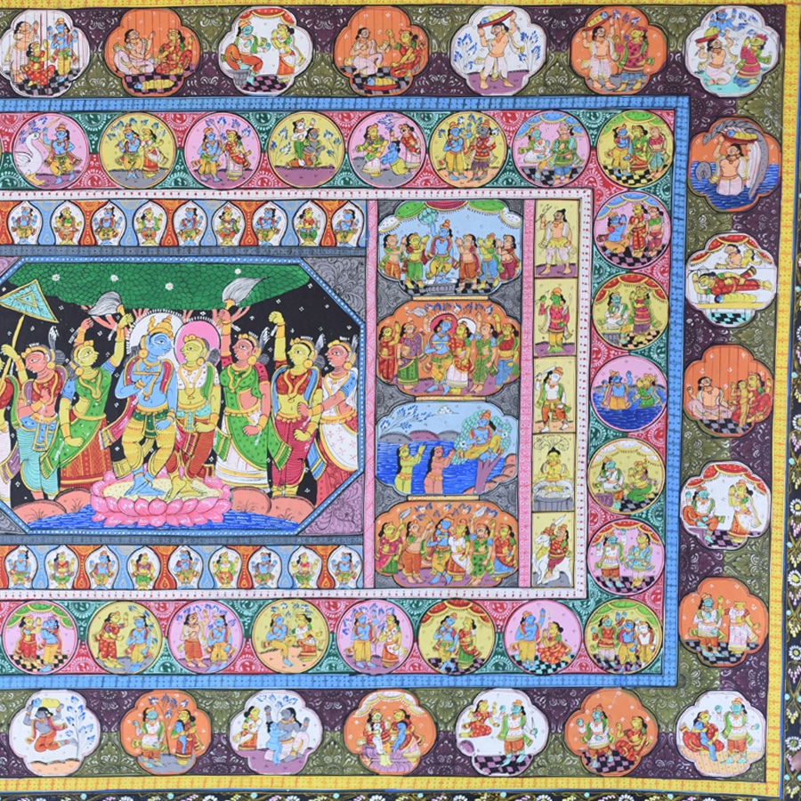 shop Traditional patachitra Painting ~ Krishna Leela
