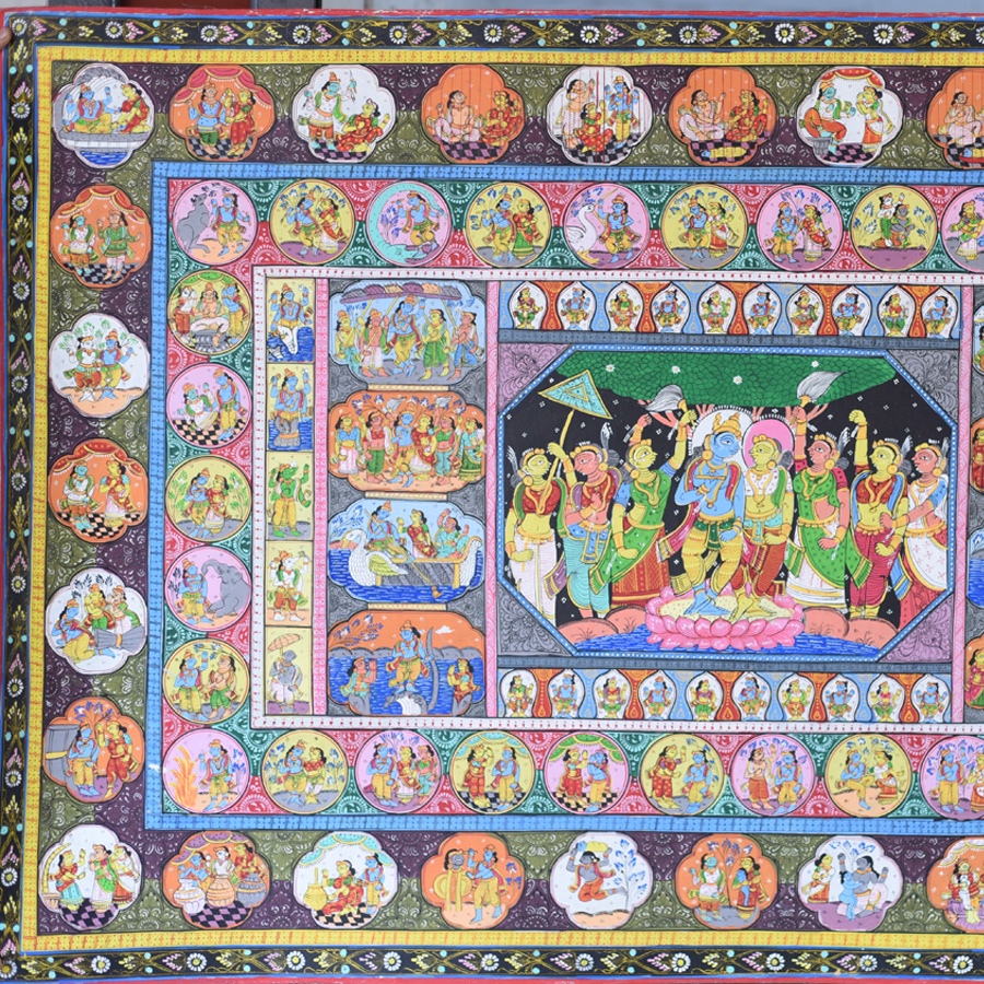 shop Traditional patachitra Painting ~ Krishna Leela