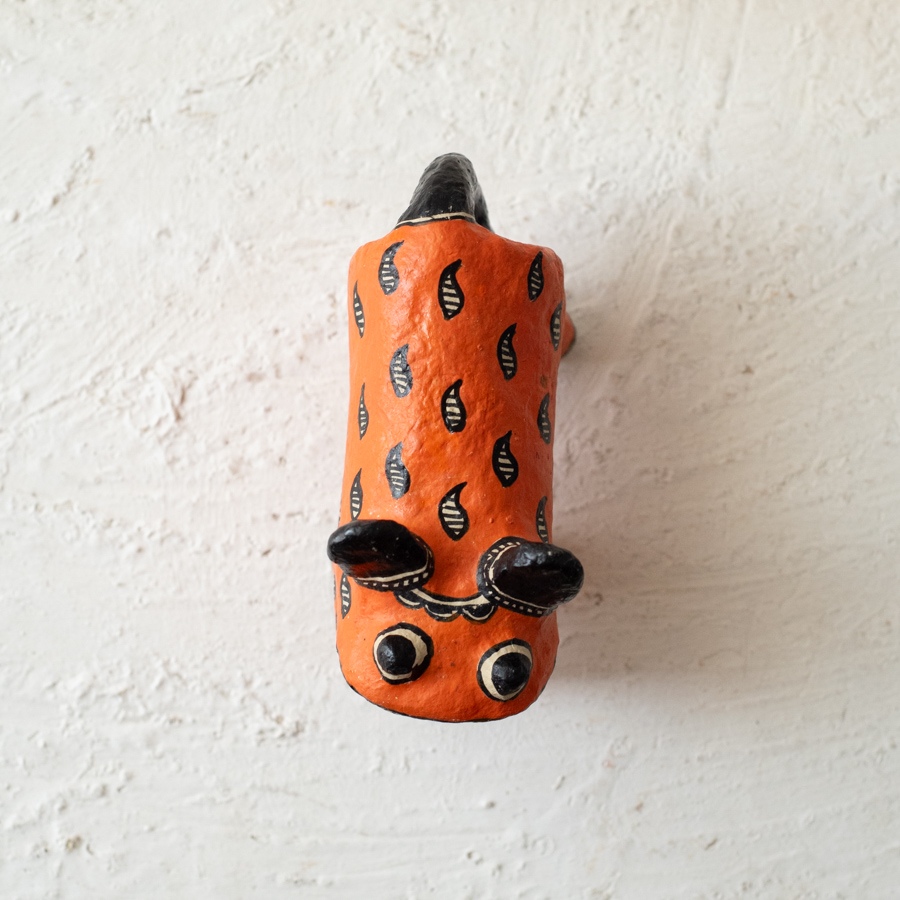 shop Madhubani Hand Painted Paper Mache ~ Tiger (Orange)