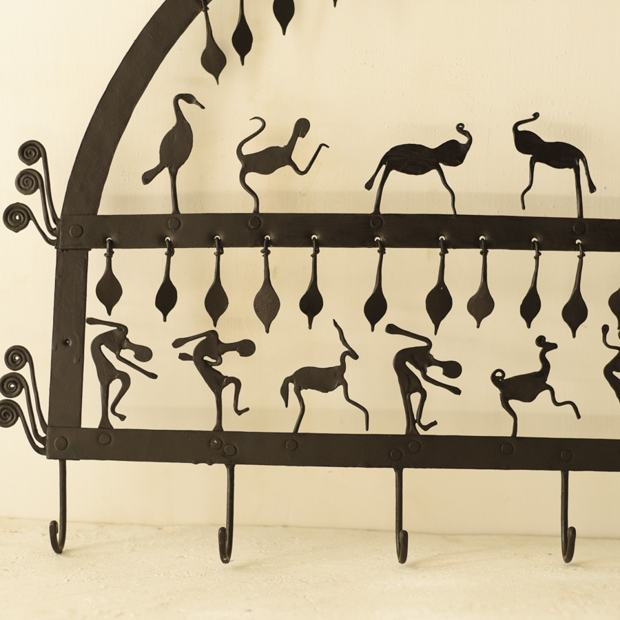 shop  Wrought Iron ~ Leaf & Deer Lamp Holder Hanging 