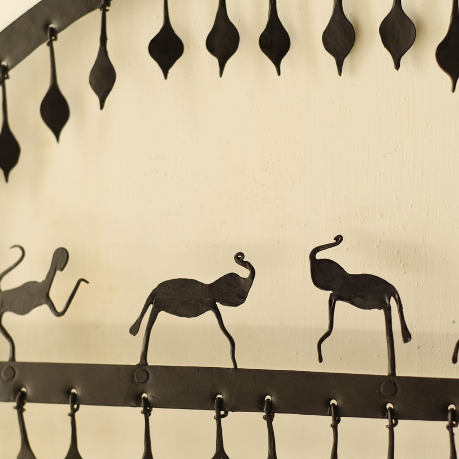 shop  Wrought Iron ~ Leaf & Deer Lamp Holder Hanging 