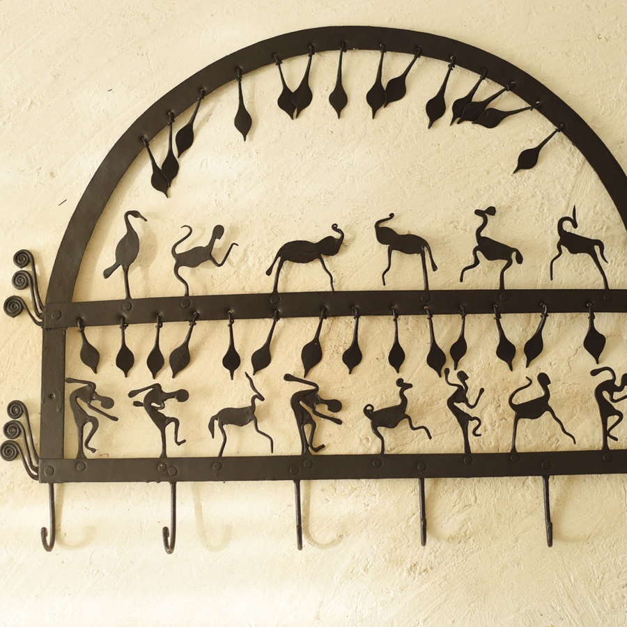 shop  Wrought Iron ~ Leaf & Deer Lamp Holder Hanging 