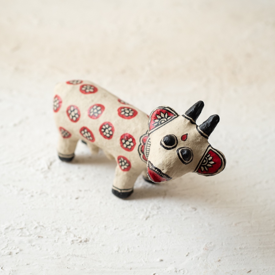 shop Madhubani Hand Painted Paper Mache ~ A Cow