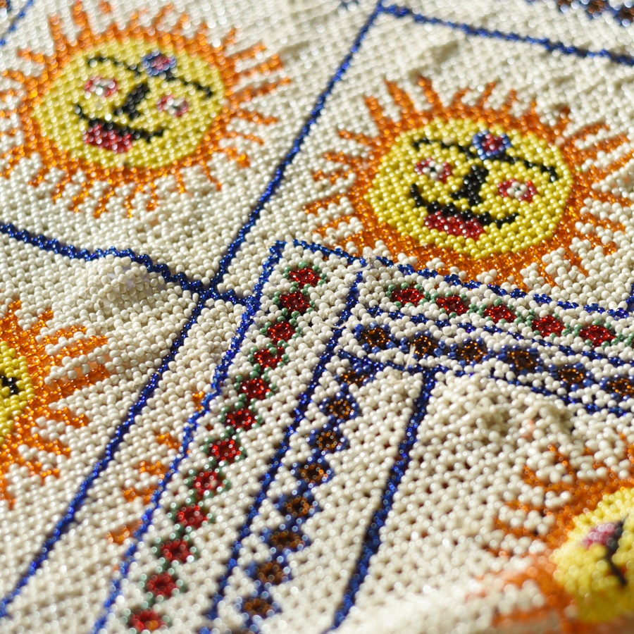 Saurashtra Bead Work - Old & Antique Wall Hanging / Chakda - Sun Motif