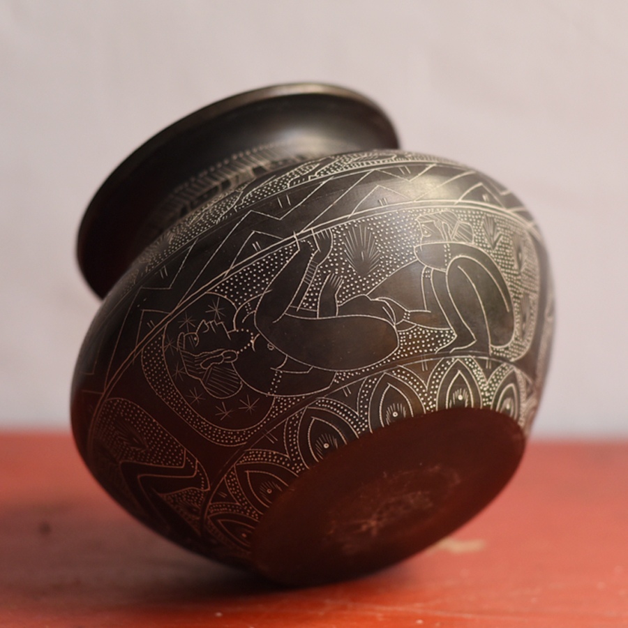 Shop Antiquities Carving on Brass Lota
