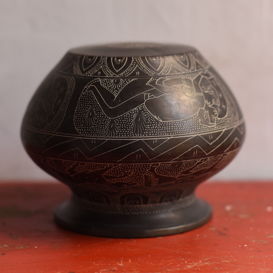 Shop Antiquities Carving on Brass Lota