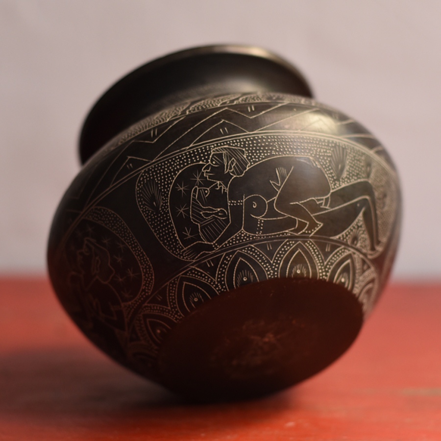 Shop Antiquities Carving on Brass Lota