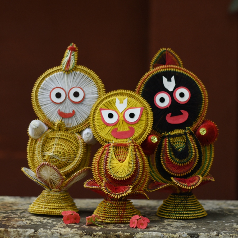 Shop Handmade dhaan murti - Paddy Craft | Subhadra, Balram & Jagannath 