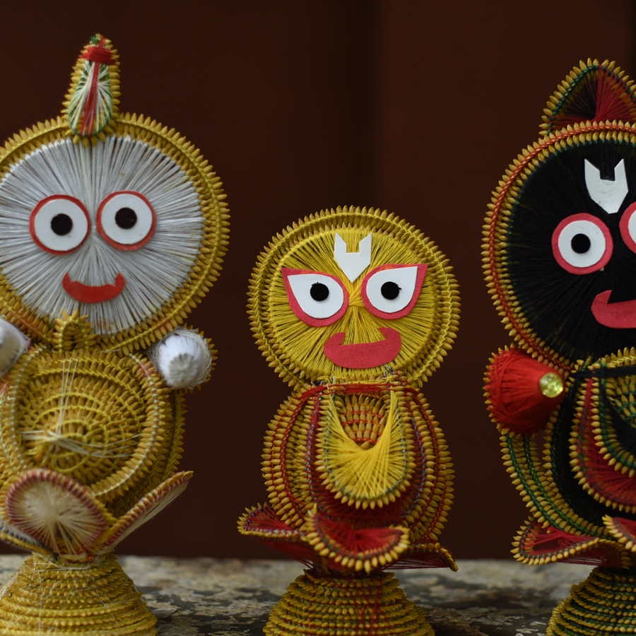 Shop Handmade dhaan murti - Paddy Craft | Subhadra, Balram & Jagannath 