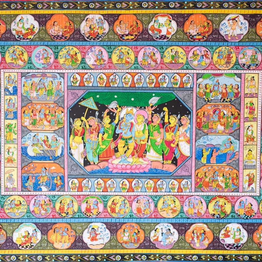 shop Traditional patachitra Painting ~ Krishna Leela