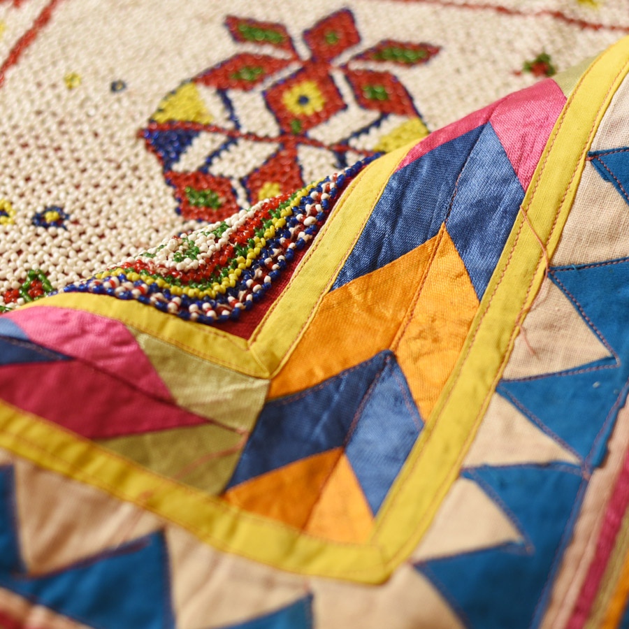 Saurashtra Region Beaded Old & Antique Wall Hanging - A