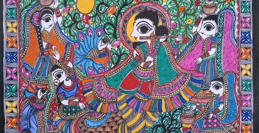 shop Madhubani painting| Krishnasakhi