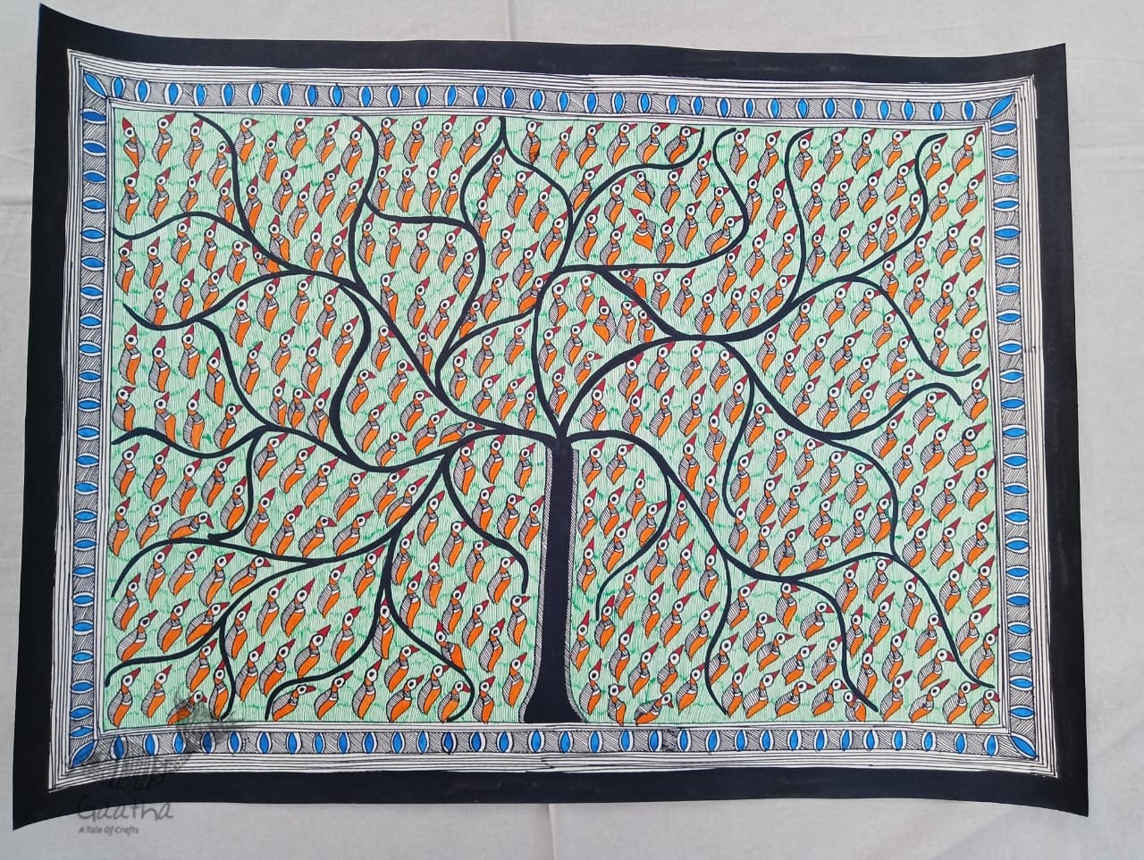 shop Madhubani painting| Tree of Life - Leaf or Birds