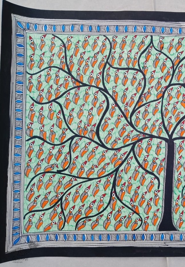 shop Madhubani painting| Tree of Life - Leaf or Birds