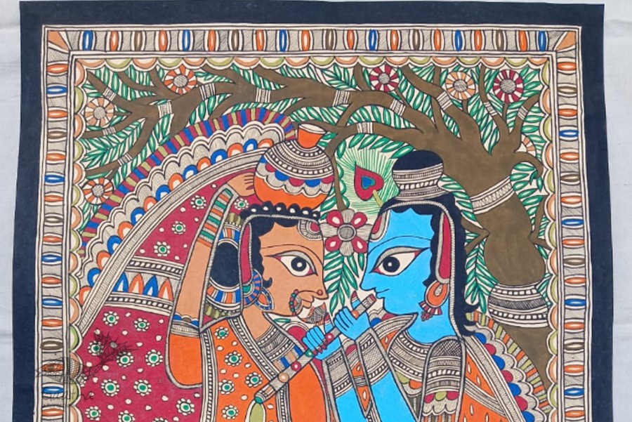 shop Madhubani painting| Radhe Krishna