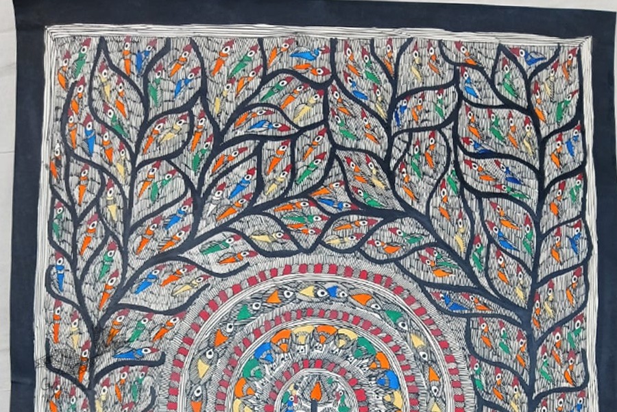 shop Madhubani painting| Birds & Fishes