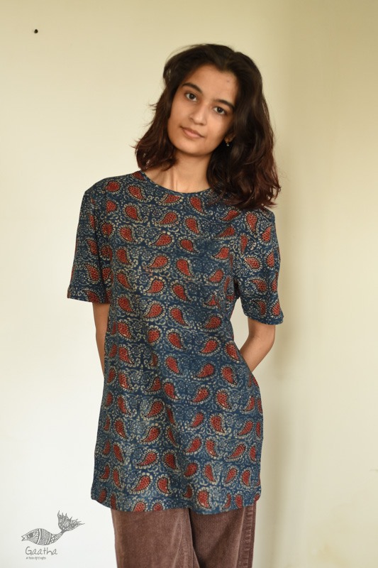 buy ajrakh hand block printed tshit