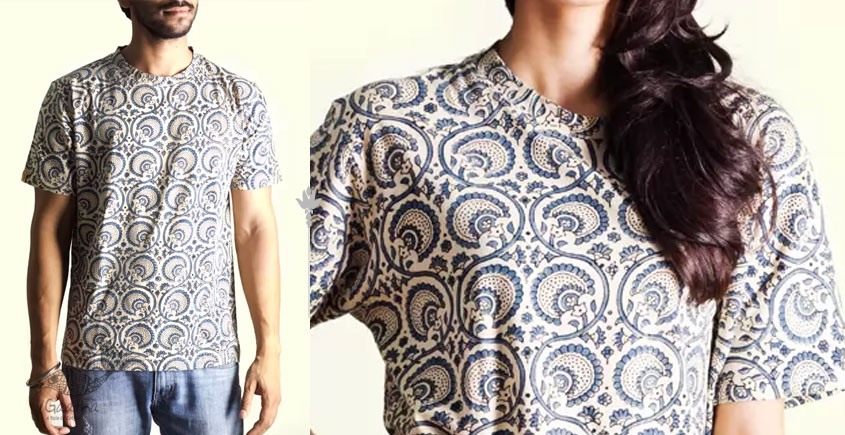 Floral carousels ~ Vegetable colors Ajrakh tshirt
