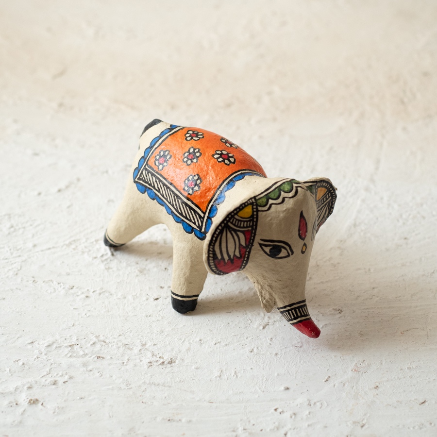shop Madhubani Hand Painted Paper Mache ~ Elephant 