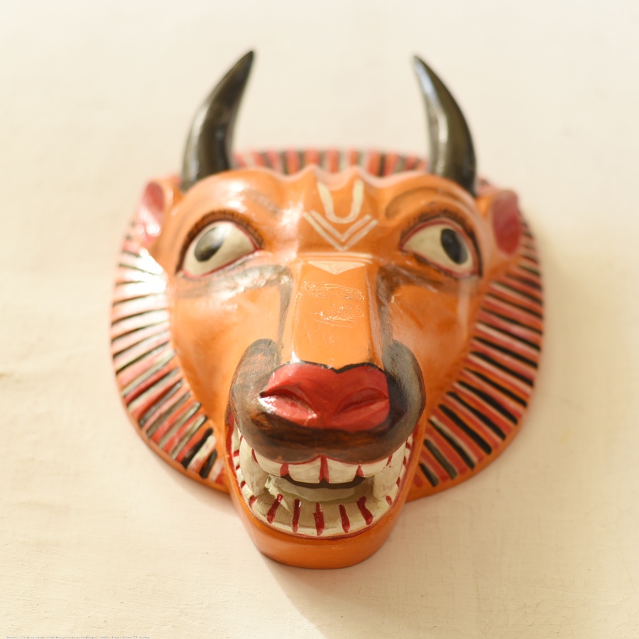 shop handmade wooden mask - Bull 