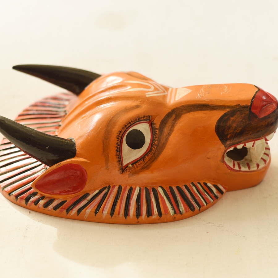 shop handmade wooden mask - Bull 