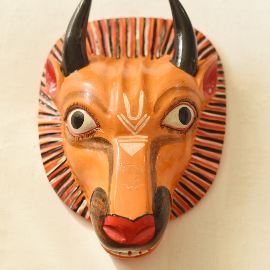 shop handmade wooden mask - Bull 