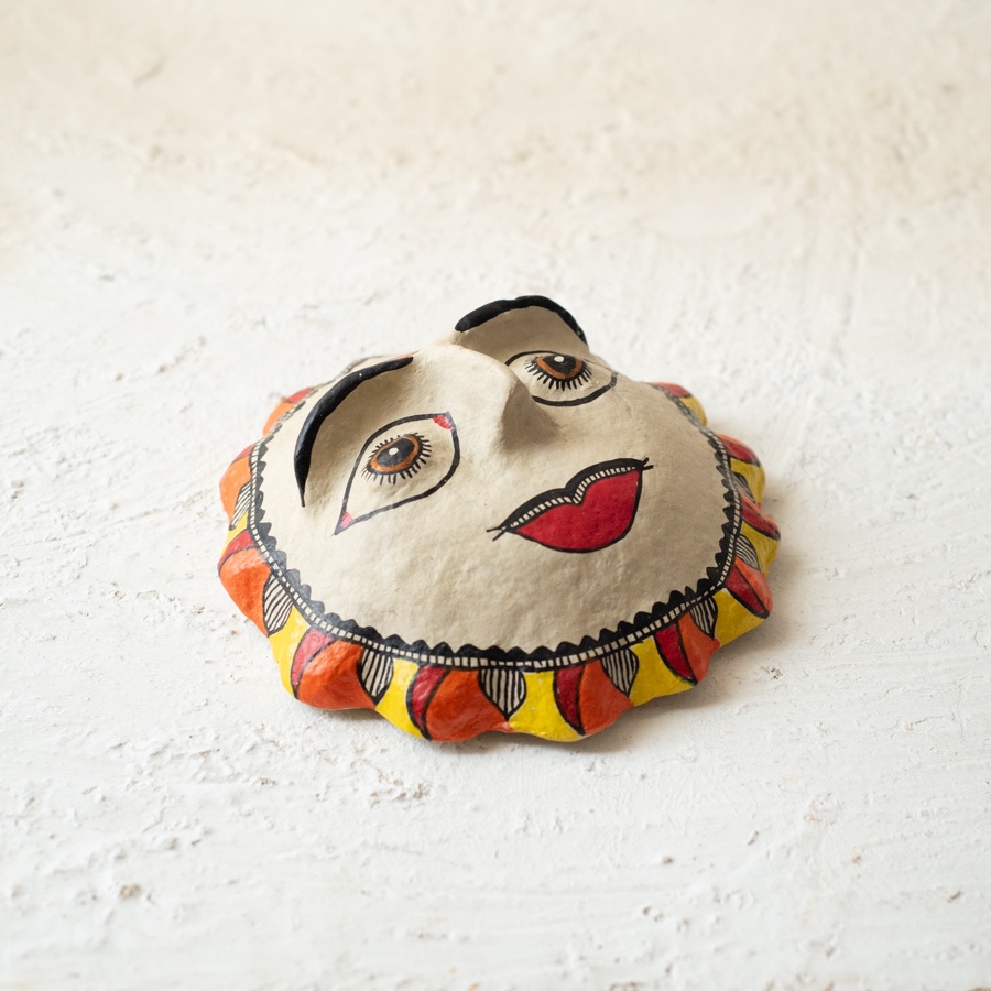 shop Madhubani Hand Painted Paper Mache Wall Handing - Sun