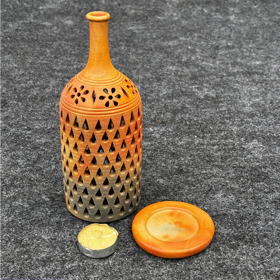 Shop Terracotta Pottery Art - Bottle T Light Holder