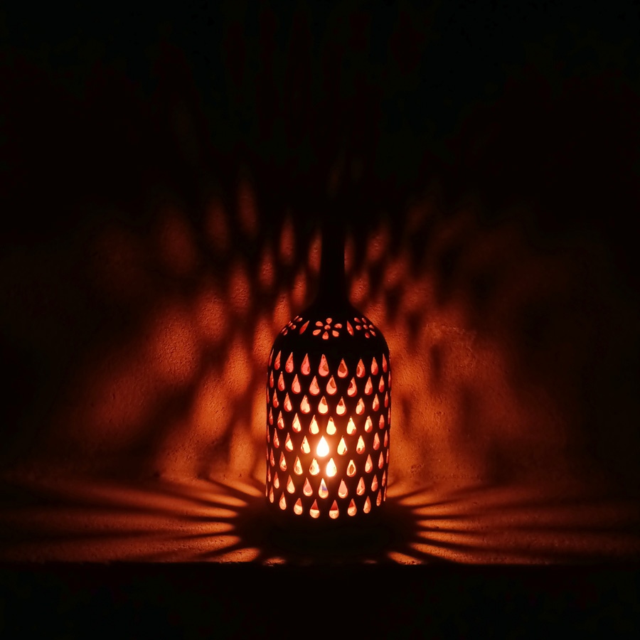 Shop Terracotta Pottery Art - Bottle T Light Holder
