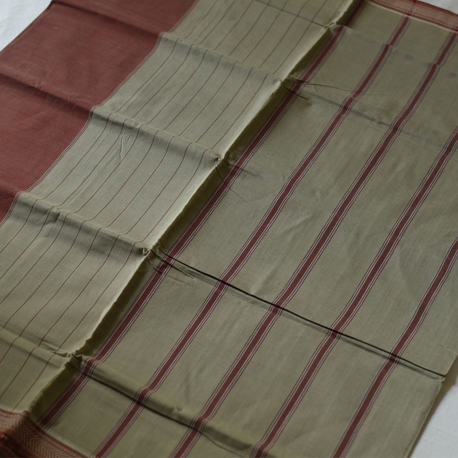 Handwoven cotton saree |Brown  from Andhra Pradesh