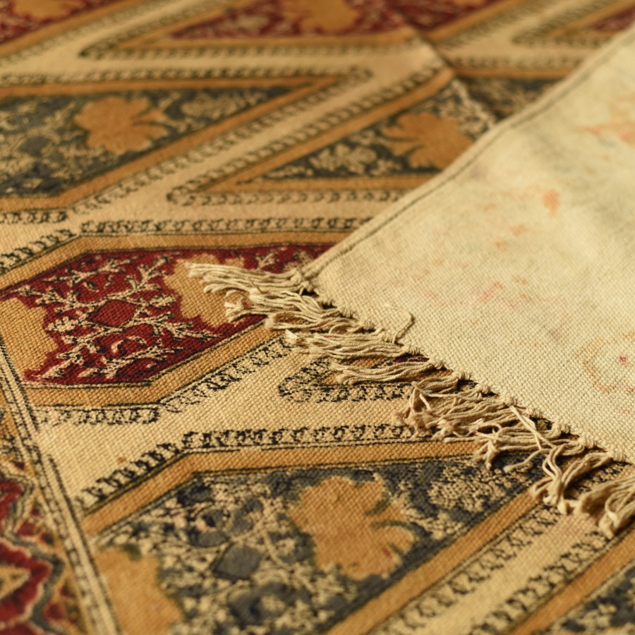 shop Kalamkari Natural Color Dhurrie ( 5 X 3 ) - Diamond Motif