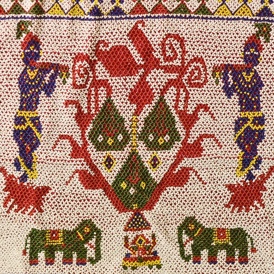 Saurashtra Region Beaded Old & Antique Wall Hanging  -Murlidhar