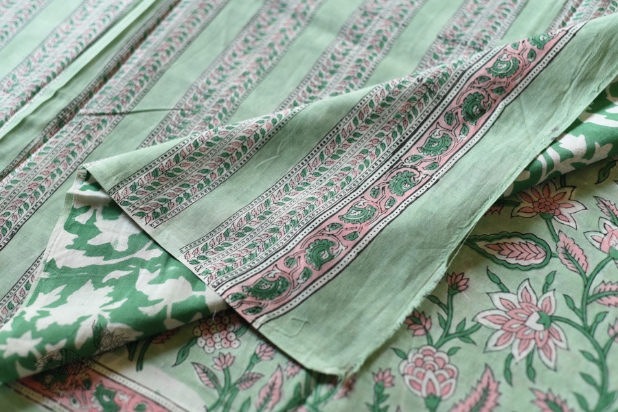 shop Bagru Block Printed Cotton Saree Flower Print