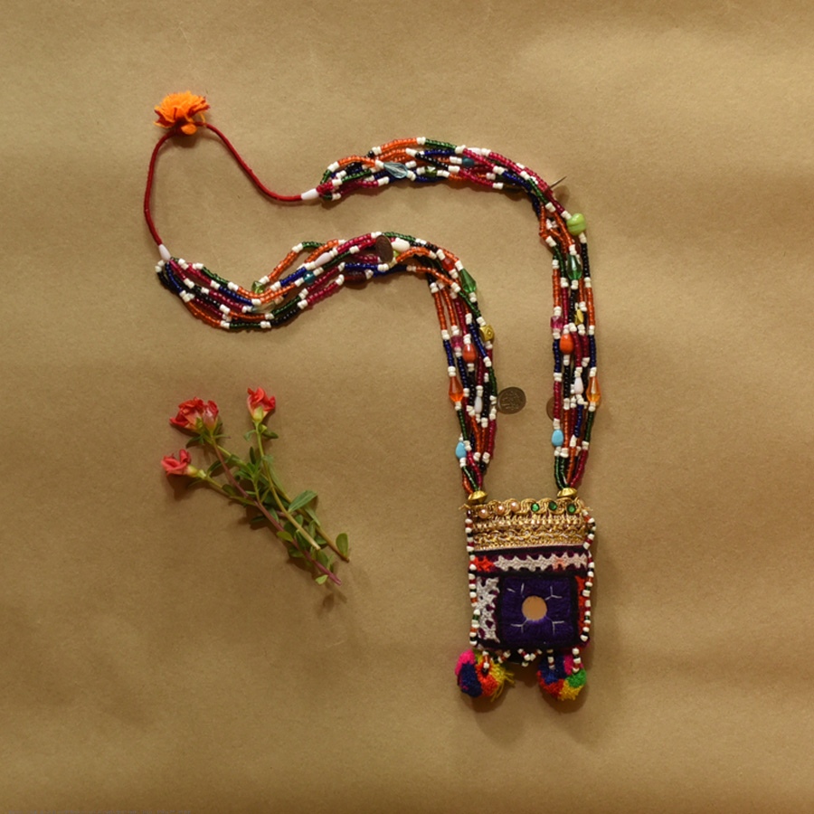  Handmade Tribal Embroidered Necklace