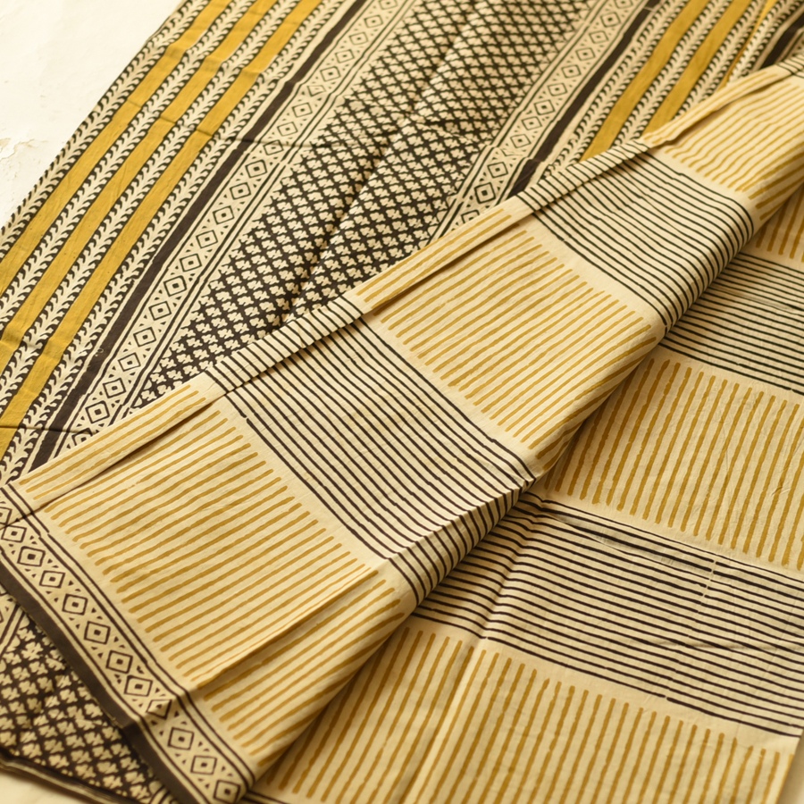 shop Bagru Block Printed Cotton Saree
