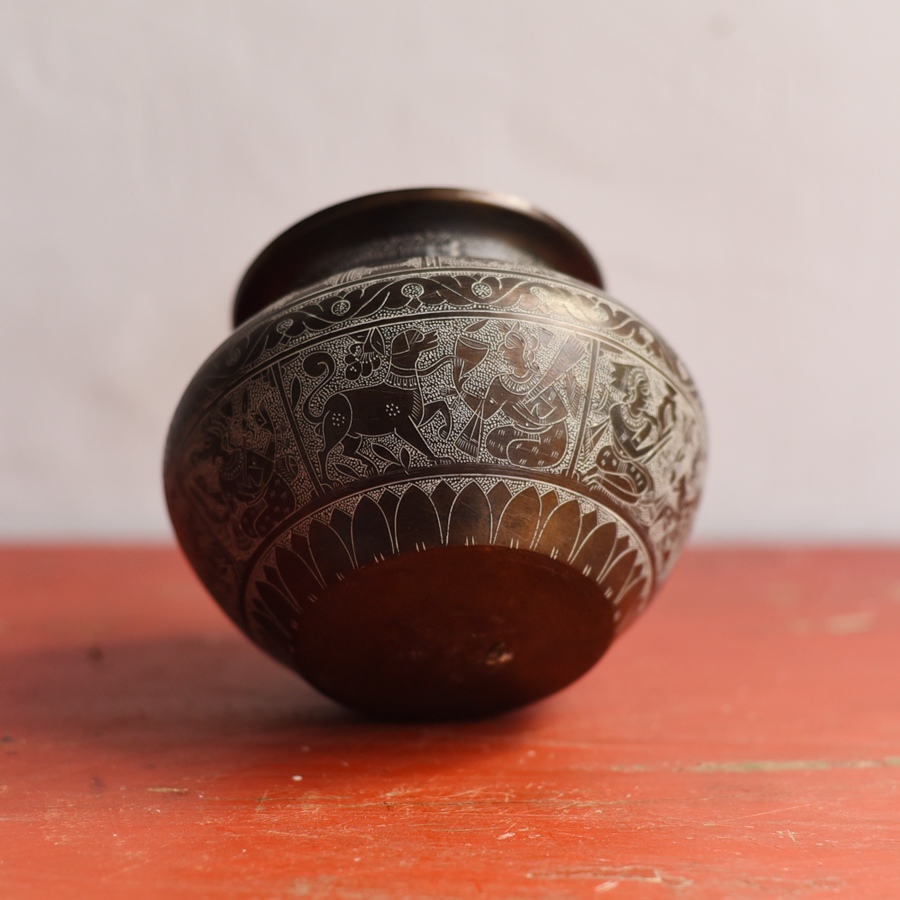 Hand-Carved Brass Lota
