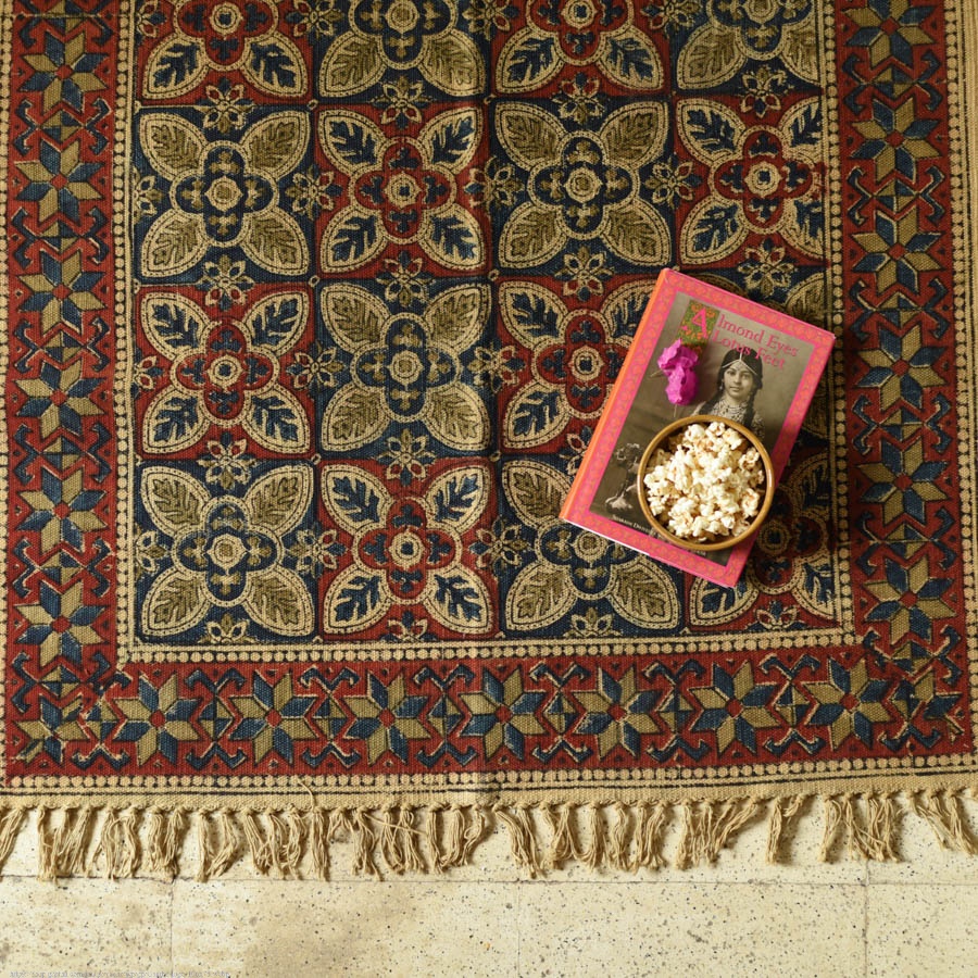 shop Kalamkari Natural Color Dhurrie 5 X 3 feet