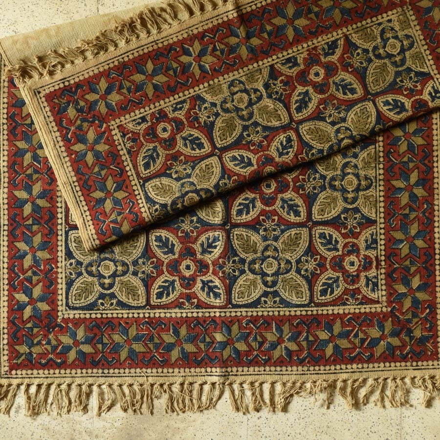 shop Kalamkari Natural Color Dhurrie 5 X 3 feet