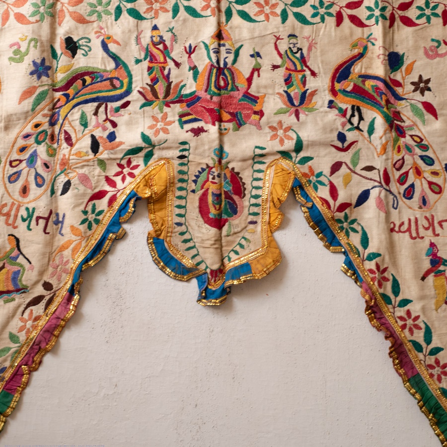 Hand Rabari Embroidery - Kutchi Cotton Old Door Toran