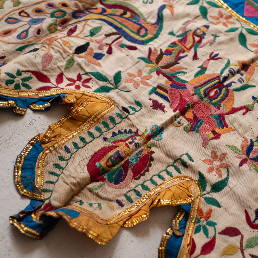 Hand Rabari Embroidery - Kutchi Cotton Old Door Toran