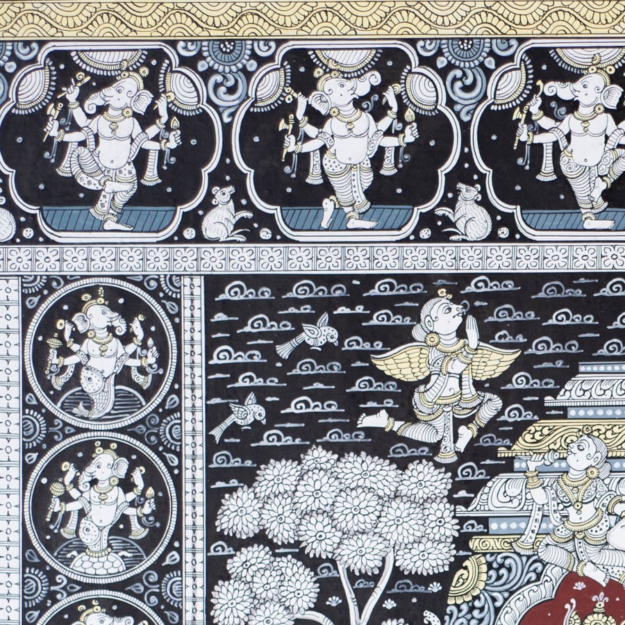 shop Traditional patachitra painting - Laxmi Ganesh & Saraswati