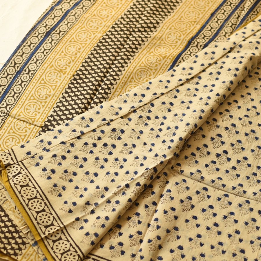 shop Bagru Block Printed Cotton Saree