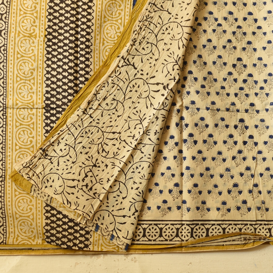 shop Bagru Block Printed Cotton Saree
