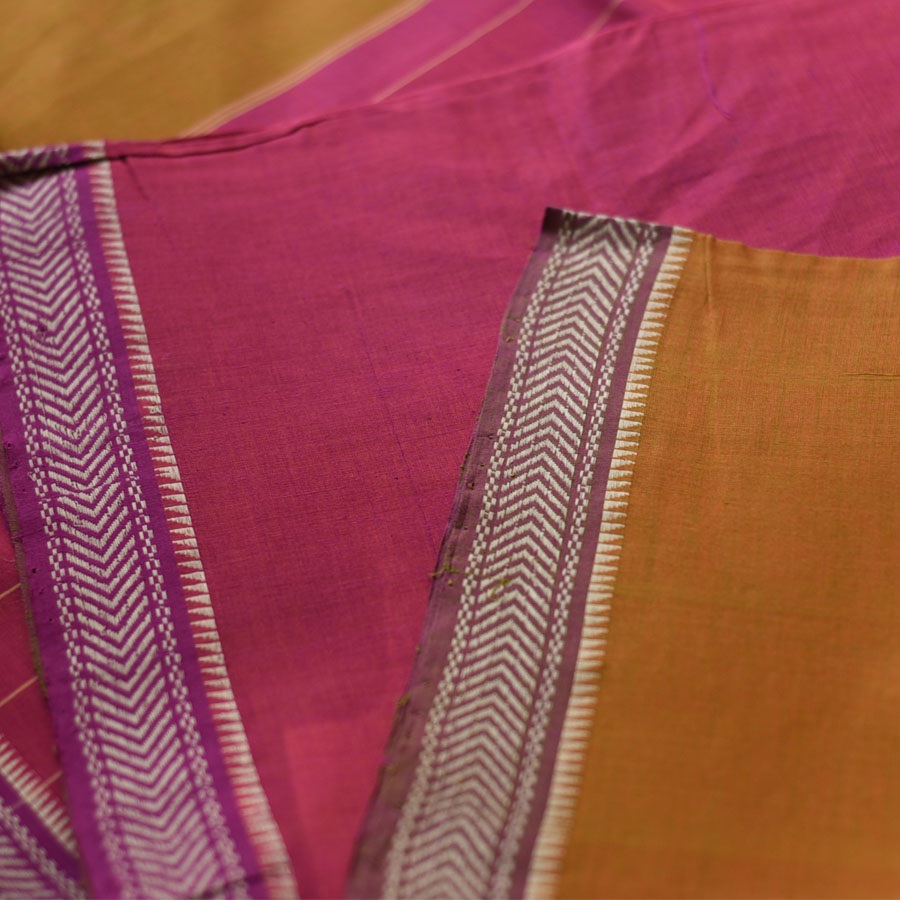 Handwoven cotton saree | Mustard Yellow from Andhra Pradesh