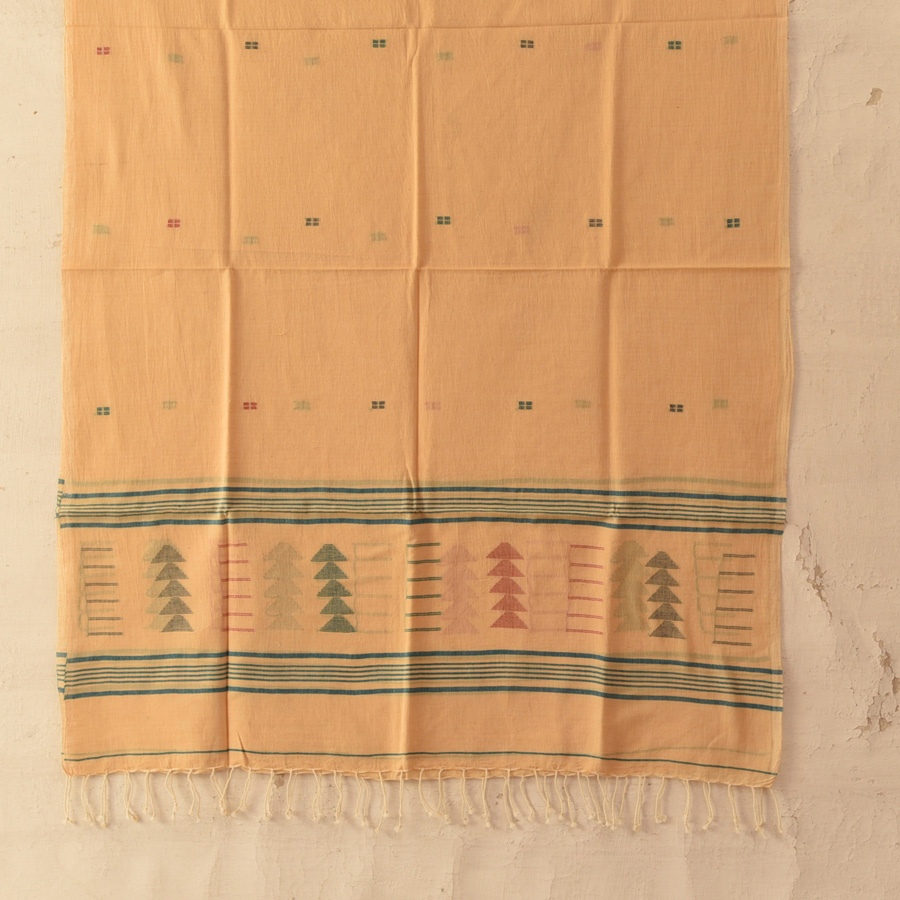 shop Soft Cotton Stole - Handloom Jamdani