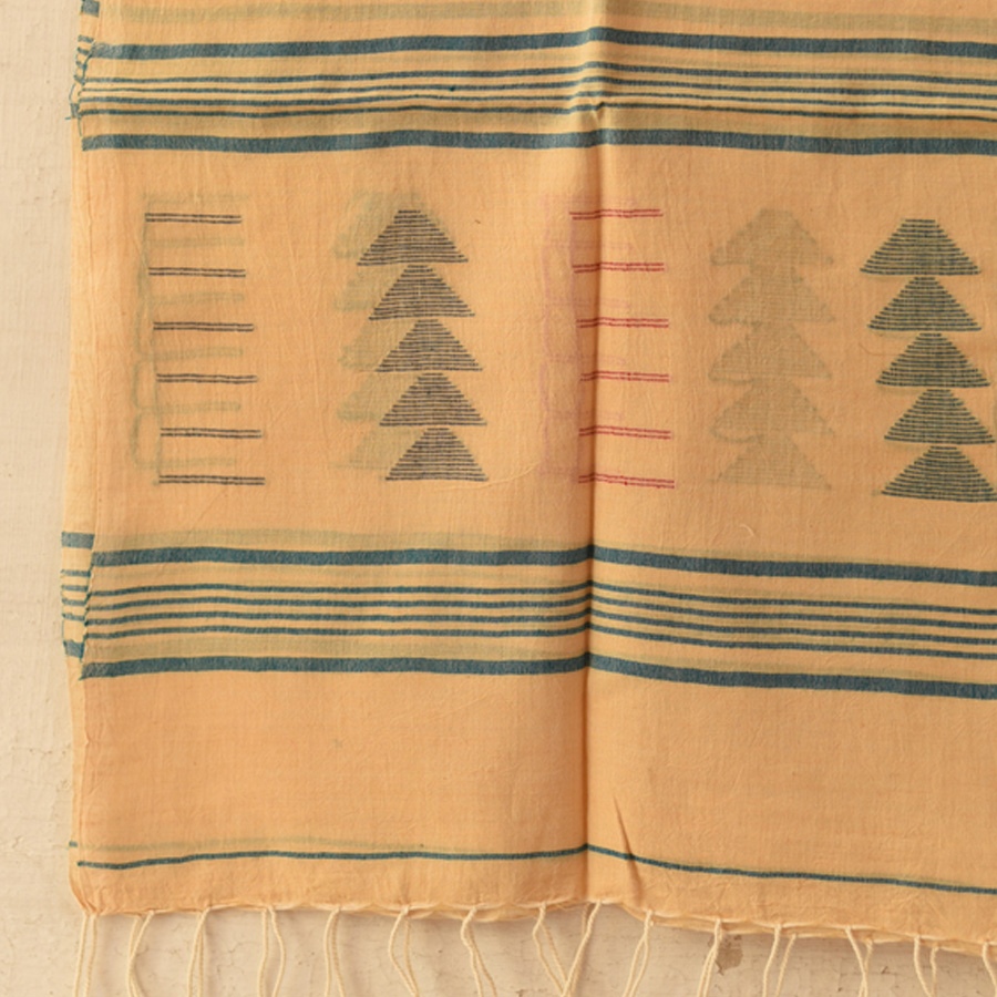 shop Soft Cotton Stole - Handloom Jamdani