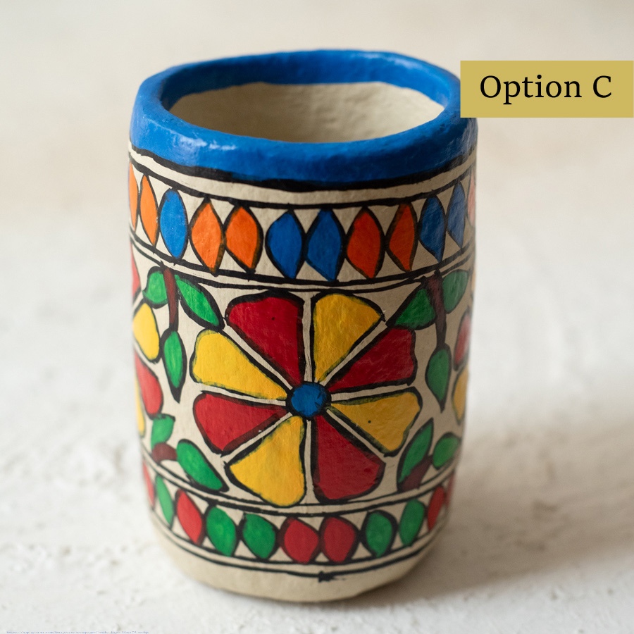 shop Madhubani Hand Painted Paper Mache ~ Planter Case