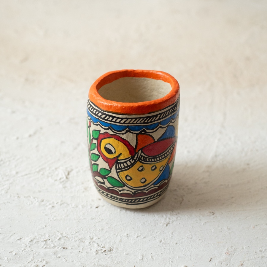 shop Madhubani Hand Painted Paper Mache ~ Planter Case