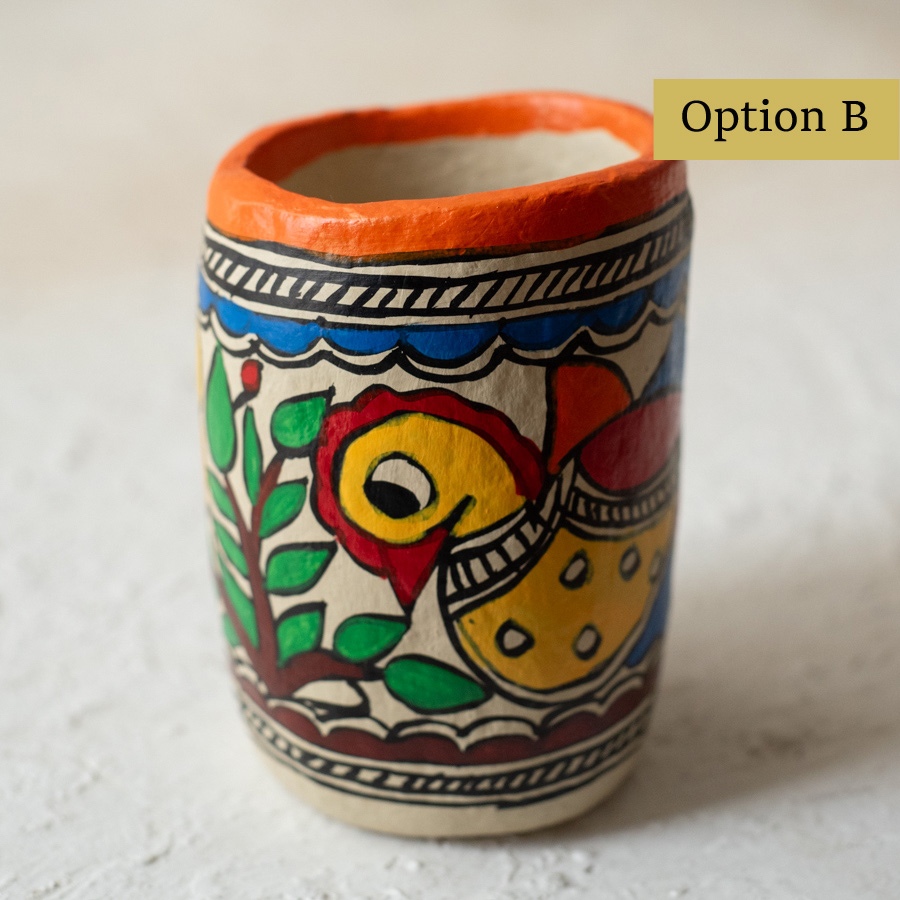 shop Madhubani Hand Painted Paper Mache ~ Planter Case