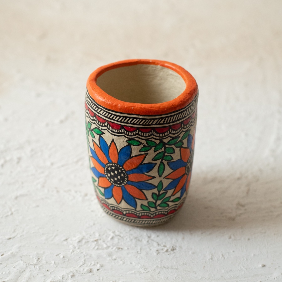 shop Madhubani Hand Painted Paper Mache ~ Planter Case